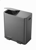 Garvee Trash Can, 2 x 10.6 gal (2 x 40 L) Garbage Can for Kitchen Dual Compartment Recycling Kitchen Step Trash Bin, Stainless Steel Trash and Recycle Bin Combo with Soft-Close Lid,Matte Grey