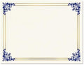 Empire Blue, Gold & White Parchment Certificate Papers - Pack of 25, Laser & Inkjet Printer Compatible, for Office, Business Awards, Graduation, School Diplomas, 8-1/2" x 11" on 60 lb. Stock
