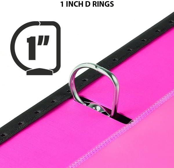 MAKHISTORY 1 Inch Telescoping 3 Ring Binder-4PCS, Flexible Binder with Customized Front Cover, Holds 225 Sheets, School Office Supplies, 4 Colors