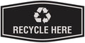 Fancy Recycle Here Sign (Black/Silver) - Large