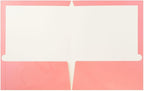 JAM PAPER Laminated Two Pocket Glossy Folders - Baby Pink Pastel - 3/Pack