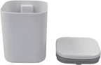 Idomy 0.5 Gallon Tiny Desktop Push-Button Trash Can, Mini Garbage Can, Gray