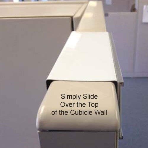 Over the Cube The Original Quality Aluminum, Changeable Cubicle Nameplate Holder, Satin Silver Base, and Matte Black Name Plate Holder, (2.25" cubicle wall depth) - Made in the USA