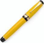 xixixiaozhu Metal Big Fountain Pen Set Medium Nib 0.7mm, Includes Ink Refill Converter, 5 Ink Cartridges & Gift Box (Medium Nib 0.7mm, Yellow)