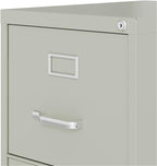 Scranton & Co 4-Drawer 22" Deep Letter Filing Cabinet in Black, Office Commercial Grade, Fully Assembled, Light Gray