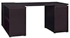 Pemberly Row L Shape Corner Storage Desk in Brown Cappuccino, Letter/Legal File, 5 Bookshelves