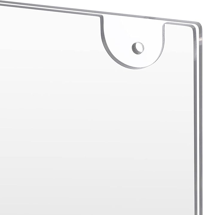 PecMuikee Acrylic Sign Holder 8.5x11 Horizontal, Wall Mount Acrylic Sign Holder and Plastic Paper Display Ad Frame bonus with 3M Tape and Mounting Screws for Restaurants, Office, Store, 12 Pcs