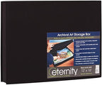 HG Concepts Art Photo Storage Box Eternity Archival Clamshell Box For Storing Artwork, Photos & Documents Deluxe Acid-Free Sturdy & Lined With Archival Paper - [Black - 12" x 16"]