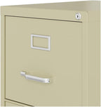Scranton and Co 22" Deep 4 Drawer Letter File Cabinet in Putty, Fully Assembled