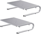 suptek Monitor Stand Riser, Laptop Holder Printer Riser Desk Accessories, Vented Metal Platform and 4 inches Height Underneath Storage for Office Supplies (MST004S-2), 2 Pack, Silver