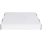 Box USA 40 or 50 Gallon Corrugated Cardboard Trash Can and Recycling Bin Lids (10-Pack) 18"L x 18"W x 3"H, White, Reusable and Disposable Garbage Lid for Parties and Outdoor Events