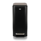 Clorox Slim Trash Can - 2.6 Gallon (10 Liter) Small Metal Trash Can with Soft Close Lid, Step Pedal, Removable Bucket - Black Stainless Waste Bin for Narrow Spaces, Bathroom, and Office