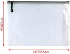 Oaimyy-11 x 14"-18 Pcs-Plastic Mesh Zipper Pouch Document Folders Bag Zip File Bags for Office Supplies,Home,Travel Storages,Puzzle Board Games Storage- (Black)