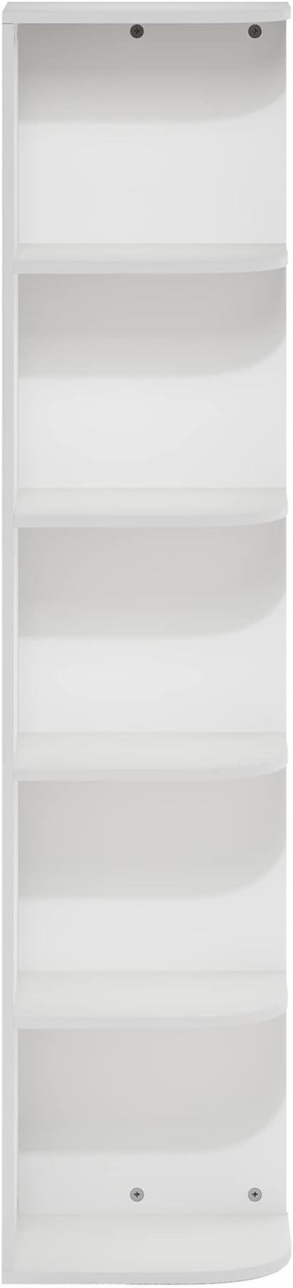 Furinno PASIR Book Shelf, 5-Tier Corner Bookshelf, Open Shelves Bookcase 9.3 x 12 x 51.7, for Living Room, Bedroom, Home Office, White