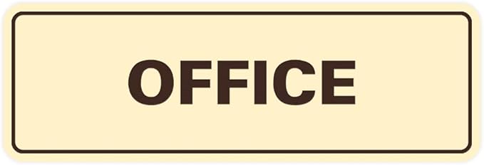 Signs ByLITA Standard Office Sign - Professional Business Signage - Easy to Install (Ivory/Dark Brown) - Small 1 Pack