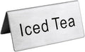 New Star Foodservice Stainless Steel Table Tent Sign (Multicolour (Iced Tea), 3"x 1.5" (Set of 2))
