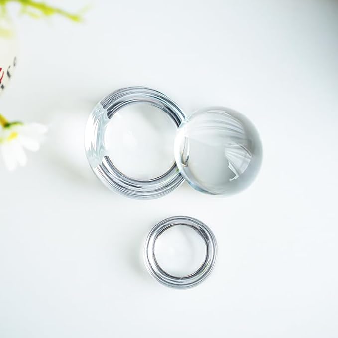 3pcs Clear K9 Crystal Dome Magnifier Glass Paperweights for Home Decor Reading Newspapers(2.3 inch,1.9 inch,1.5 inch)