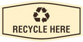 Fancy Recycle Here Sign (Ivory/Dark Brown) - Small