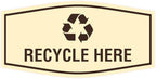 Fancy Recycle Here Sign (Ivory/Dark Brown) - Small