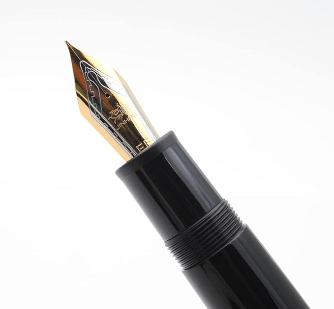 JINHAO X159 Fountain Pen (EF Nib 0.38mm, Black with Gold Clip)
