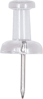 JAM PAPER Colorful Push Pins - Clear PushPins - 100/Pack