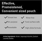 HandyClean Table Top And Counter Cleaning Wipes Pack of 12 Pouches Containing 80 Count 10.5" x 7.75" Pre-Moistened Wipes With High Shine Formula Perfect For Use at Home or Restaurants Clinics, Office