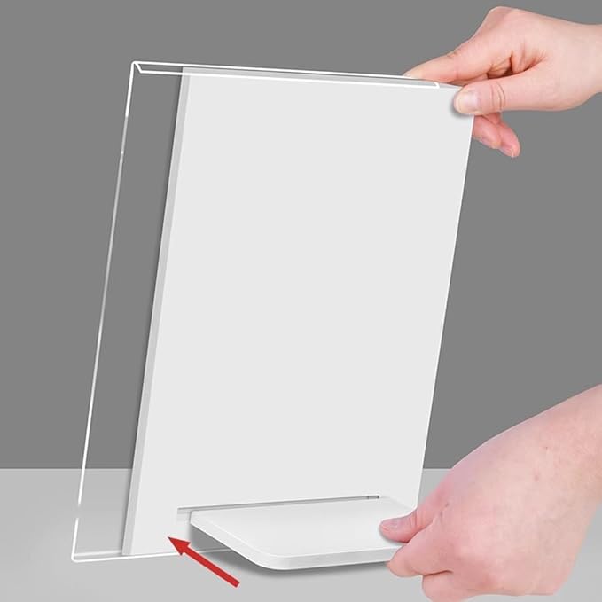 ECKEK Acrylic Sign Holder A3/A4/A5 Menu Displays L Shape Sign Stand Table Top Sign Stand (Horizontal A4 297×210mm/11.69×8.27 inches)