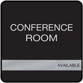NapTags Conference Room Slider Signs (Black - Black Frame, 8" x 8")