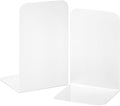 VFINE Bookends 1 Pair, White Metal Book Ends, Bookends for Shelves, Book Stopper for Heavy Books, Book Dividers for Home Office
