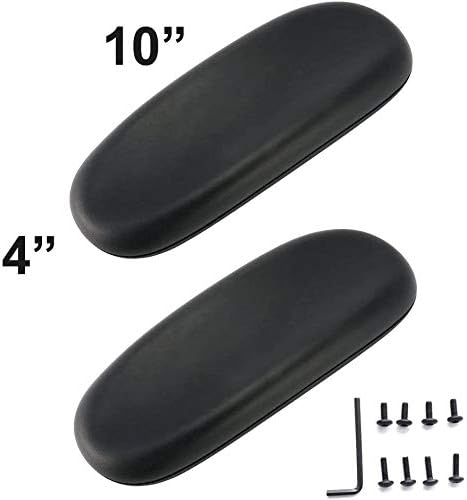 MySit Office Chair Armrest Replacement Arm Pads Univeral 4" Mounting Hole (Set of 2) Black