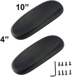 MySit Office Chair Armrest Replacement Arm Pads Univeral 4" Mounting Hole (Set of 2) Black