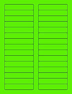 8-1/2 x 11" Neon Color High Light Fluorescent Labels for Laser & Inkjet Printer (Green Fluorescent, 2/3" x 3-7/16" - 30 Per Page | 3000 Labels)