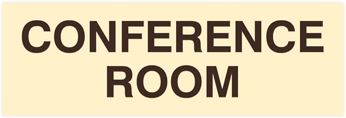 Signs ByLITA Basic Conference Room Sign (Ivory/Dark Brown) - Small