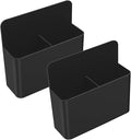 MoKo Pack of 2 Magnetic Dry Erase Marker Holder, Pen Pencil Holder Storage Organizer for Whiteboard, Refrigerator and Other Magnetic Surfaces, Black