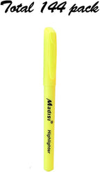 Madisi Highlighters, Chisel Tip, Fluorescent Yellow, Bulk Pack, 144-Count