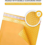 Kraft 14.25x20 Extra Large Bubble Mailers #7 | Self Seal Padded Envelopes | Air Lined Cushioned Yellow Bubble Mailer | Usable Size 14.25x19 | 100 Pack Bulk | Lightweight shipping Bags | Made in USA