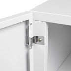 Zateety Metal Printer Stand with Storage Mobile Printer Tables for Small Spaces with Door Adjustable Shelf File Cabinet on Wheels for Home Office