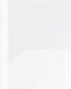 JAM PAPER Plastic Color Pop Folders - 2 Pocket Durable Folders with Metal Prongs Fastener Clasps - Clear - 3/Pack