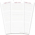 Current Personalized Raspberry Color Wash Lined Shopping List Pads -Set of 3, Lined, 50-sheet pads, Choose Color, Add Your Name, Personalized Stationery, Housewarming Gift