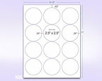 NextDayLabels - 8-1/2 x 11 Neon Color High Light Fluorescent Labels for Laser & Inkjet Printer (Blue Fluorescent, 2.5" Round - 12 Per Page | 300 Labels)