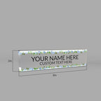 Signs ByLITA Floral Pattern Customized Nameplate | Wild Blue Personalized Full Color Acrylic Desk Sign