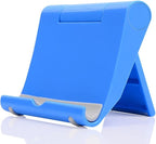 JUSDIQIR Cell Phone Stand for Desk Foldable Cell Phone Holder Desk Tablet Holder Mobile Phone Dock, Multi-Angle Universal Adjustable Tablet Dock Compatible with Most Cell Phones (Blue)