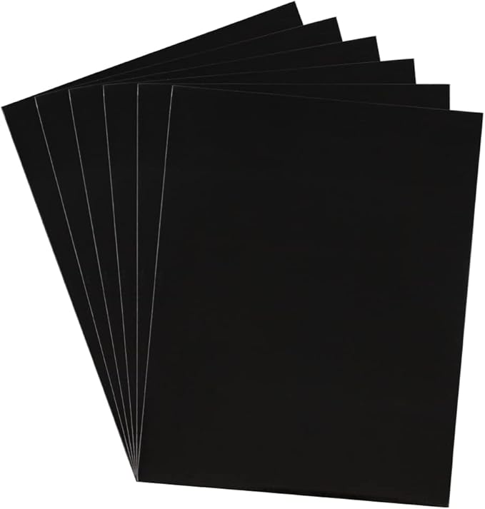 JAM PAPER Laminated Two Pocket Glossy School Folders - Letter Size - High Gloss Black - 6/Pack
