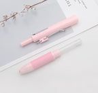 xixixiaozhu OASO K018 Sealed Retractable Fountain Pen Set 0.5mm with 2pcs Blue Ink Cartridges Smooth Writing for School Students (Light Pink)