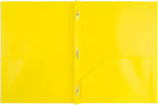 JAM PAPER Plastic Color POP Folders - 2 Pocket Durable Folders with Metal Prongs Fastener Clasps - Assorted Fashion Colors - 6/Pack