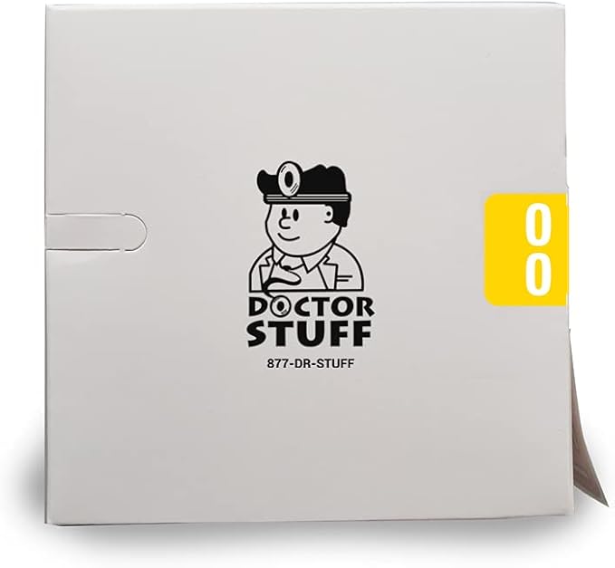 Doctor Stuff - File Folder Labels, Terminal Digit Filing, Consecutive Double Digit Numbers 00-09, Compatible with SMEAD DDS - SMDM Series Chart Stickers, Yellow, 1" x 1-1/2", 500/Roll