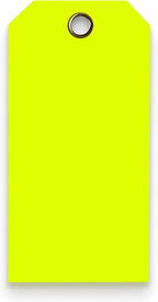 Tags 4 Less 15 Mil Waterproof Plastic Tags, Pack of 100 – 3” x 6” Heavy Duty Plastic Tags for Labeling, Outdoor Tagging, Equipment Labeling, Luggage, Valves & More (Fluorescent Yellow)
