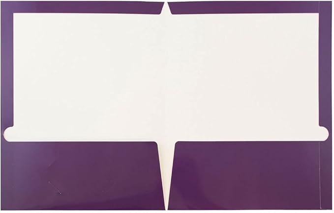 JAM PAPER Laminated Two Pocket Glossy School Folders - Letter Size - High Gloss Purple - Bulk 50/Box