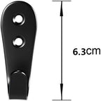 Flyisland Wall Hooks 8 Pcs, Coat Hooks Garage Hook Wall Mounted Hat Hangger Hooks Robe Hook Single Coat Hanger Heavy Duty (8 Pack, Black)