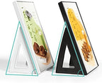 ECKEK ABS Plastic Sign Holder，Menu Displays L Shape Sign Stand Vertical/Horizontal Use (Black A5 148×210mm/5.83×8.27inches)